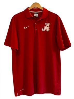 Nike University Of Alabama “Crimson Tide” Red Polo Shirt, Size L